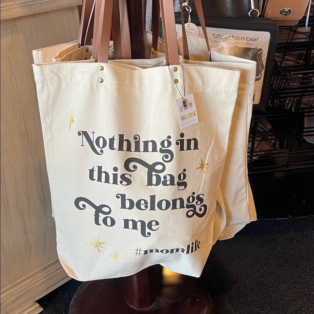 Chic Canvas Tote with Tan Handles